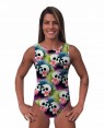 BODY CLASSIC AQUARELA SKULL FEMININO - OFERTAÇO