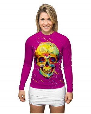 RASHGUARD FEMININO CRAZY SKULL PINK 