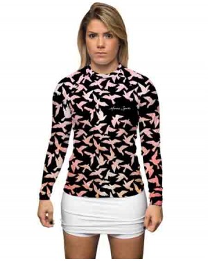 RASHGUARD FEMININO BIRDS PINK - OFERTAÇO