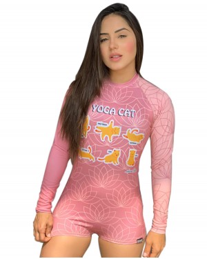 BODY FEMININO YOGA CAT - OFERTAÇO