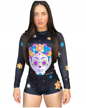 BODY FEMININO FRIDA SKULL 