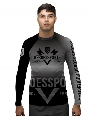 RASHGUARD MASCULINO HEROES COMPETITION BLACK - OFERTAÇO