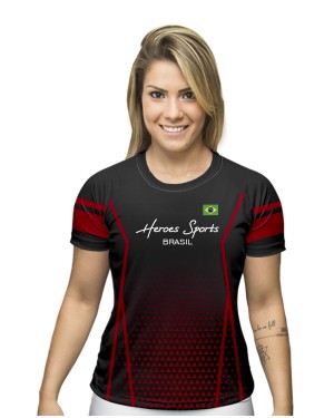 CAMISA DRY FIT FEMININO BRASIL COMPETITION BLACK - OFERTAÇO