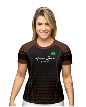 CAMISA DRY FIT FEMININO BRASIL COMPETITION BROWN