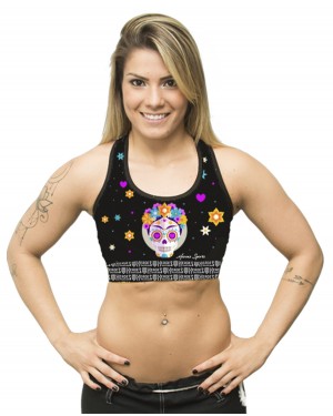 TOP FITNESS FRIDA SKULL FEMININO - OFERTAÇO