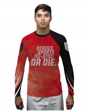 RASHGUARD MASCULINO JIU-JITSU OR DIE RED - OFERTAÇO 