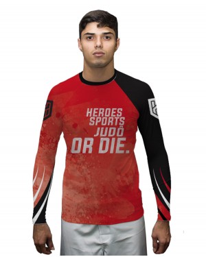 RASHGUARD MASCULINO JUDÔ OR DIE RED 