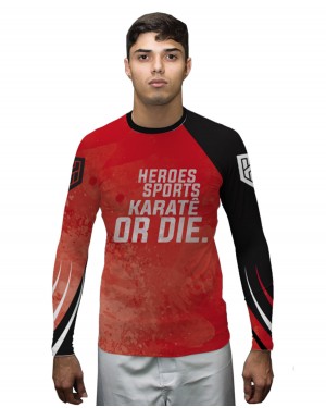 RASHGUARD MASCULINO KARATÊ OR DIE RED 