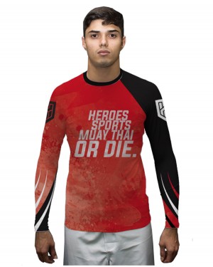 RASHGUARD MASCULINO MUAY THAI OR DIE RED 