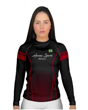 RASHGUARD FEMININO BRASIL COMPETITION BLACK - OFERTAÇO