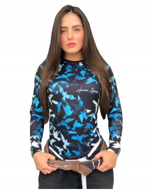 RASHGUARD FEMININO BIRDS BLUE 