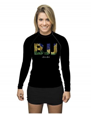 RASHGUARD FEMININO GOLPES BJJ PRETA