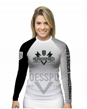 RASHGUARD FEMININO HEROES COMPETITION WHITE - OFERTAÇO