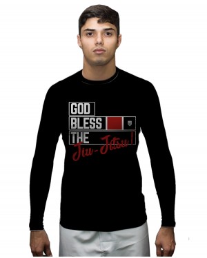RASHGUARD MASCULINO GOD BLESS THE JIU JITSU BLACK - OFERTAÇO