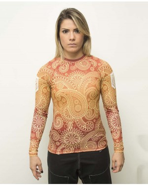 RASHGUARD FEMININO PAISLEY GOLD - OFERTAÇO