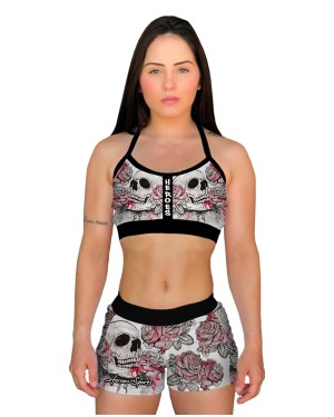 SHORT CROSS DOODLE SKULL FEMININO - OFERTAÇO