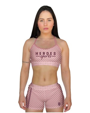 SHORT CROSS CHESS PINK FEMININO - OFERTAÇO