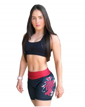 SHORT FITNESS RED FLOWER FEMININO - OFERTAÇO