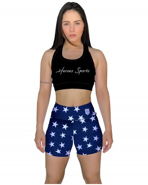 SHORT FITNESS STARS BLUE FEMININO - OFERTAÇO