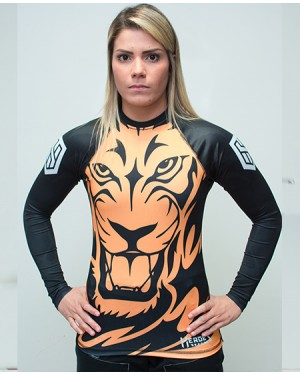 RASHGUARD FEMININO TIGRE LARANJA 