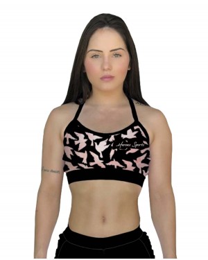 TOP ALCINHA BIRDS PINK FEMININO - OFERTAÇO