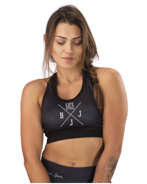 TOP FITNESS BJJ LIFESTYLE BLACK FEMININO - OFERTAÇO 