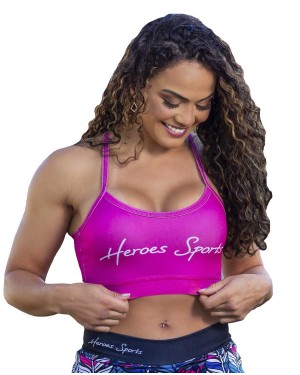 TOP ALCINHA HEROES PINK FEMININO - OFERTAÇO