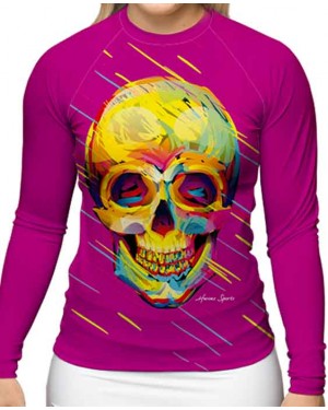 RASHGUARD FEMININO CRAZY SKULL PINK 