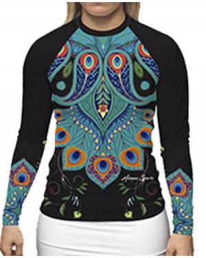 RASHGUARD FEMININO BLACK PEACOCK 
