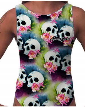 BODY CLASSIC AQUARELA SKULL FEMININO - OFERTAÇO