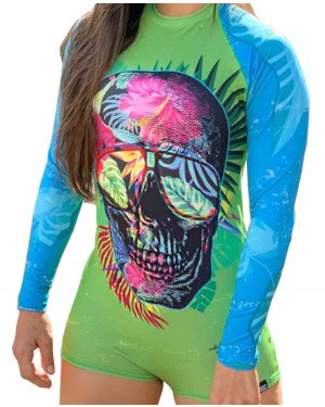 BODY FEMININO TROPICAL SKULL - OFERTAÇO