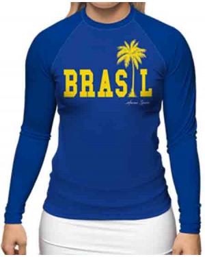 RASHGUARD FEMININO BRASIL AZUL 