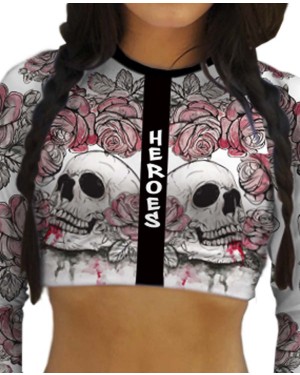 CROPPED DOODLE SKULL FEMININO - OFERTAÇO