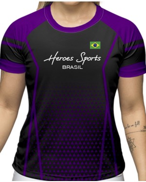 CAMISA DRY FIT FEMININO BRASIL COMPETITION PURPLE - OFERTAÇO