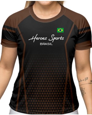 CAMISA DRY FIT FEMININO BRASIL COMPETITION BROWN