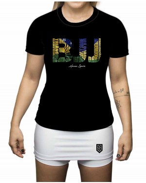 CAMISA DRY FIT FEMININO GOLPES BJJ PRETO - OFERTAÇO