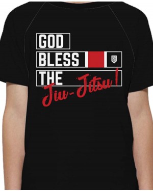 CAMISA DRY FIT INFANTIL GOD BLESS THE JIU-JITSU BLACK - OFERTAÇO 