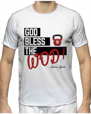 CAMISA DRY FIT MASCULINO GOD BLESS THE WOD WHITE - OFERTAÇO