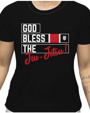 CAMISA DRY FIT FEMININO GOD BLESS THE JIU-JITSU BLACK - OFERTAÇO