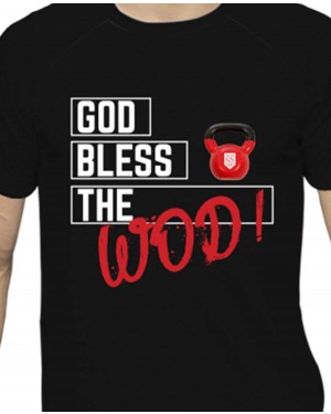 CAMISA DRY FIT MASCULINO GOD BLESS THE WOD BLACK - OFERTAÇO