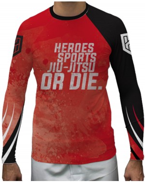RASHGUARD MASCULINO JIU-JITSU OR DIE RED - OFERTAÇO 