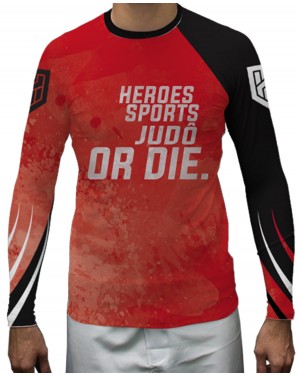 RASHGUARD MASCULINO JUDÔ OR DIE RED 