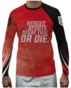 RASHGUARD MASCULINO MUAY THAI OR DIE RED 