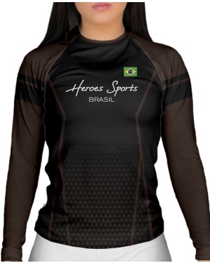 RASHGUARD FEMININO BRASIL COMPETITION BROWN