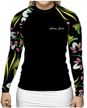 RASHGUARD FEMININO TROPICAL BLACK