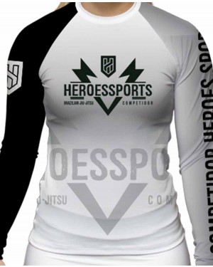 RASHGUARD FEMININO HEROES COMPETITION WHITE - OFERTAÇO