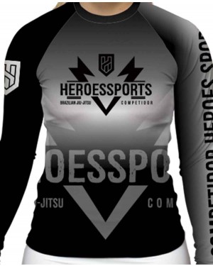 RASHGUARD FEMININO HEROES COMPETITION BLACK - OFERTAÇO