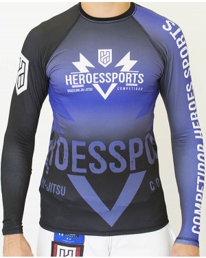 RASHGUARD MASCULINO HEROES COMPETITION BLUE 