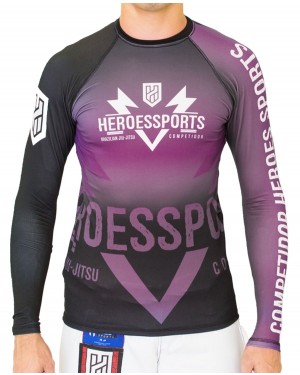 RASHGUARD MASCULINO HEROES COMPETITION PURPLE - OFERTAÇO 