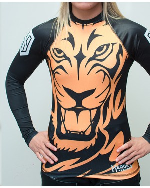 RASHGUARD FEMININO TIGRE LARANJA 